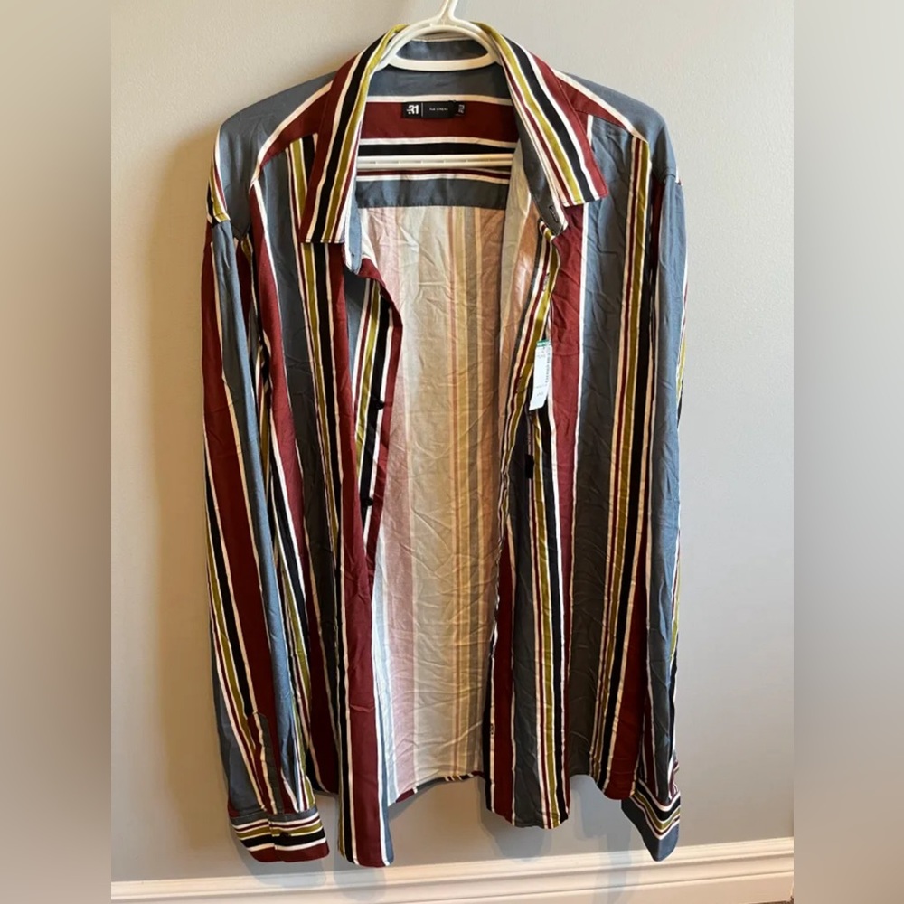 Simons Striped Button Up Shirt